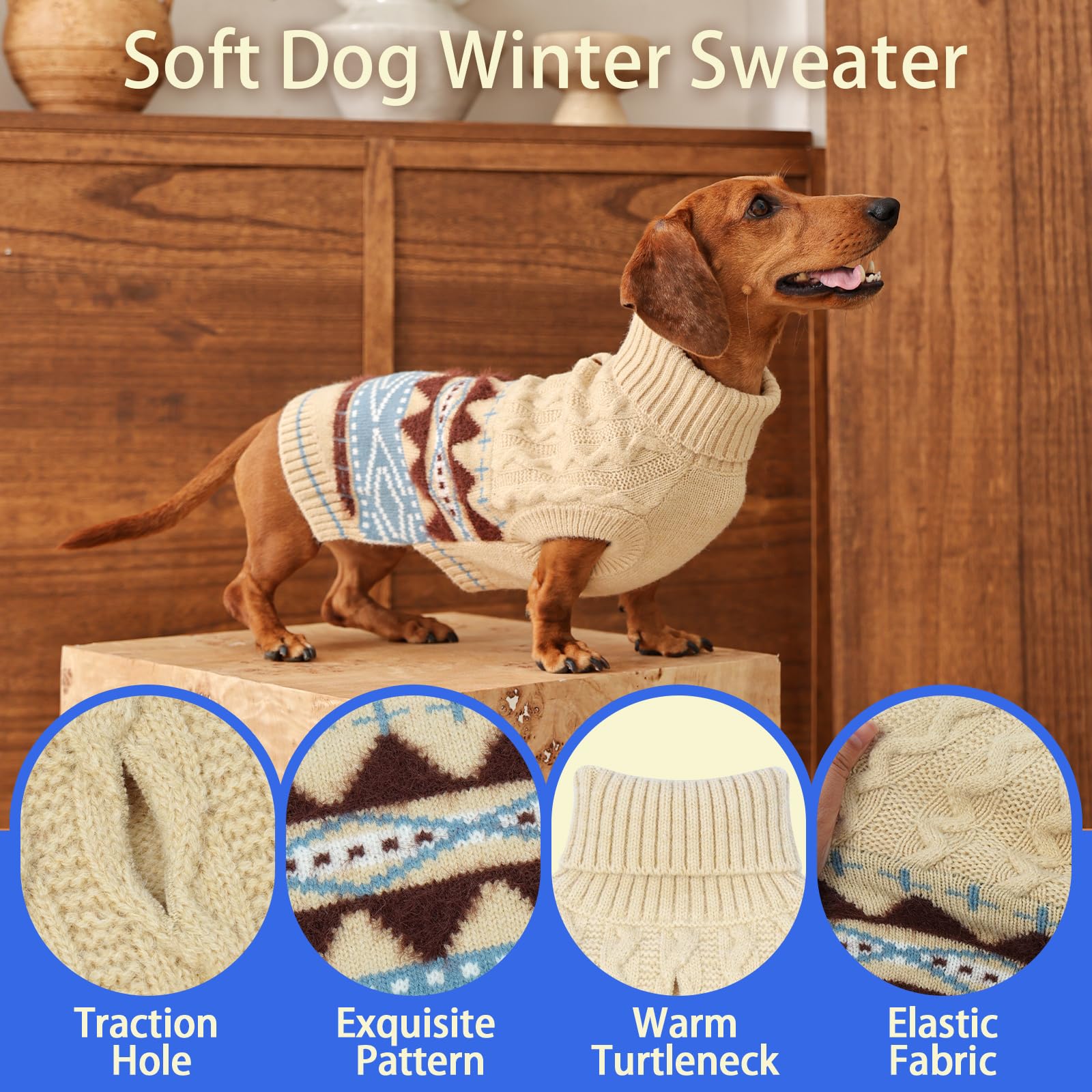 Windproof Dog Sweater Stretchy Medium Dog Sweater for Chilly Day The Dachshund Zone