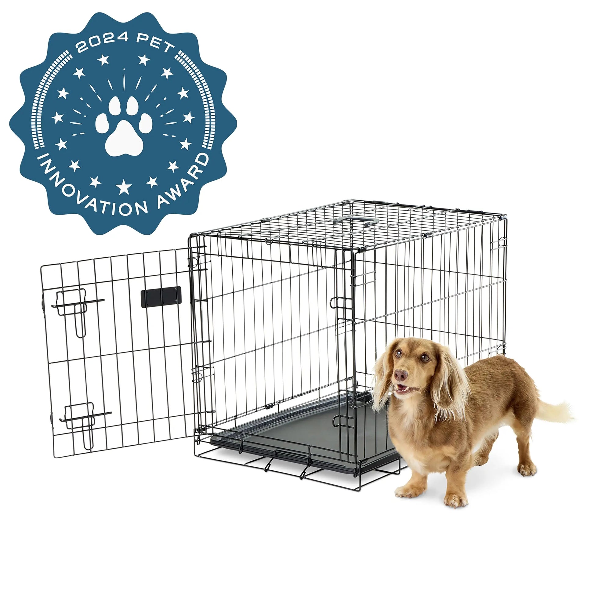 Carlson SECURE AND FOLDABLE Metal Dog Crate, Small, 24.0"L x 18.0"W x 19.0"H The Dachshund Zone