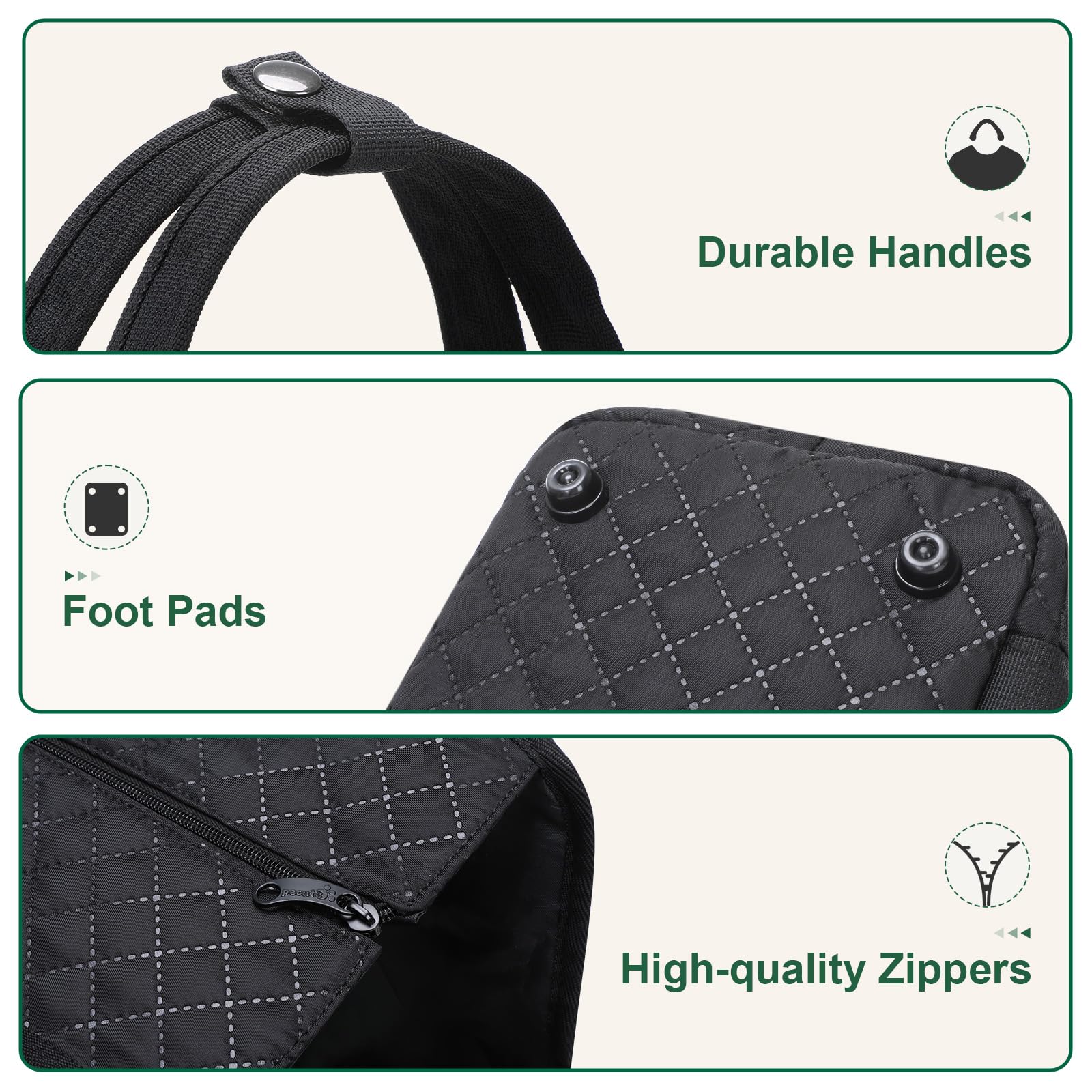 Pecute Dog Purse Carrier,  Fits Dogs 5.5 lbs to 11 lbs, Black Pecute