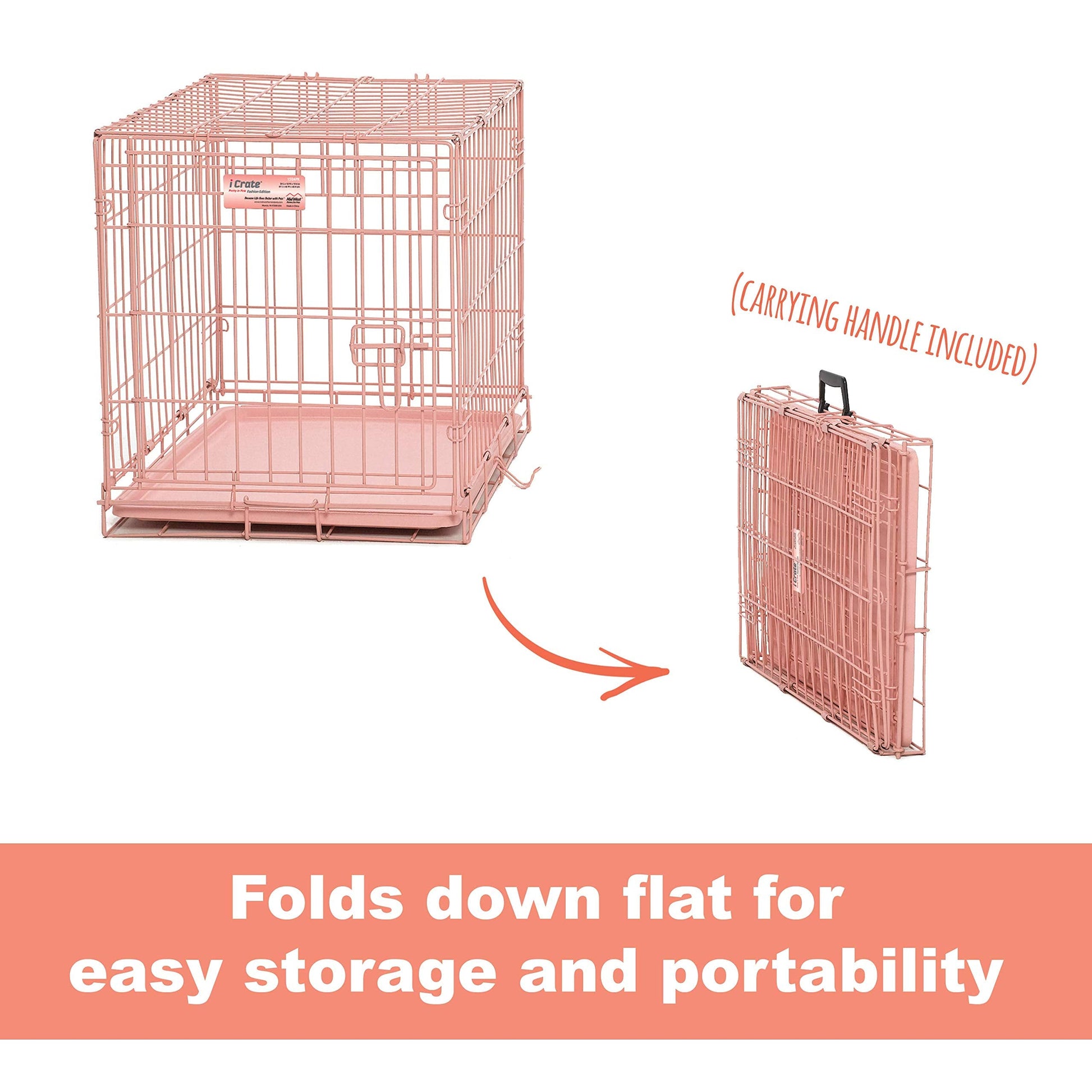 24-Inch Pink Fashion Crate The Dachshund Zone