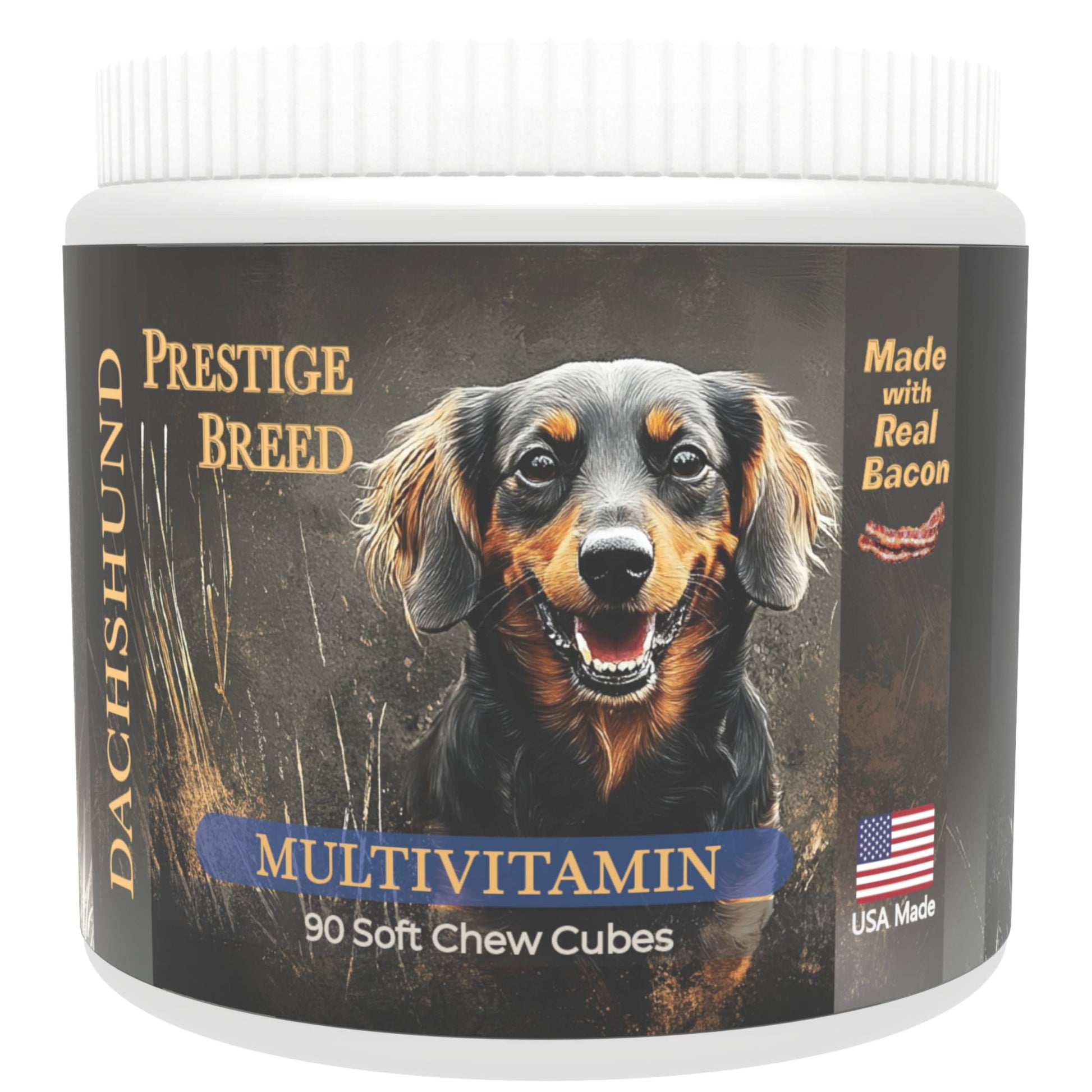 Prestige Breed Multivitamins, Made in The USA with Real Bacon The Dachshund Zone