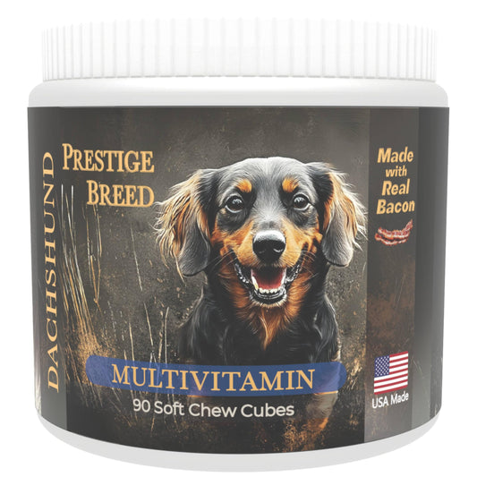 Prestige Breed Multivitamins, Made in The USA with Real Bacon The Dachshund Zone