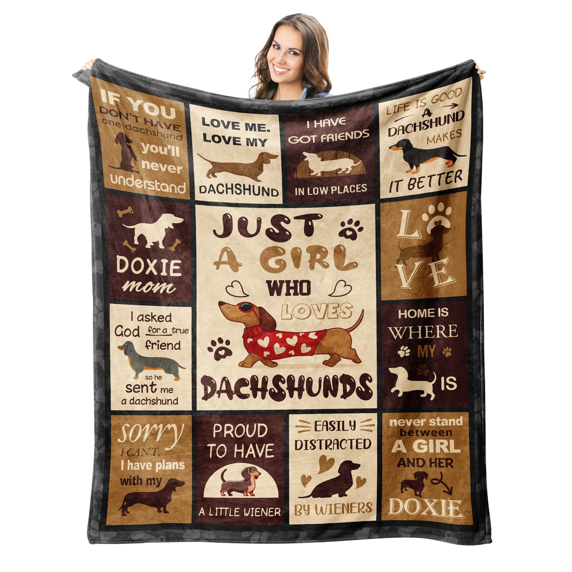 Peliny Chrid Dachshund Gifts for Women Blanket The Dachshund Zone
