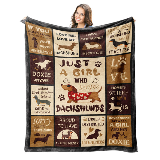 Peliny Chrid Dachshund Gifts for Women Blanket The Dachshund Zone
