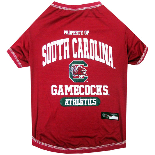 Pets First Collegiate SOUTH CAROLINA GAMECOCKS Dog T-Shirt, X-Small. - Licensed Shirt for Pets Team Colored with Team Logos.- Premium Stretchable Materials for the Comfrot of your Dog & Cat. The Dachshund Zone