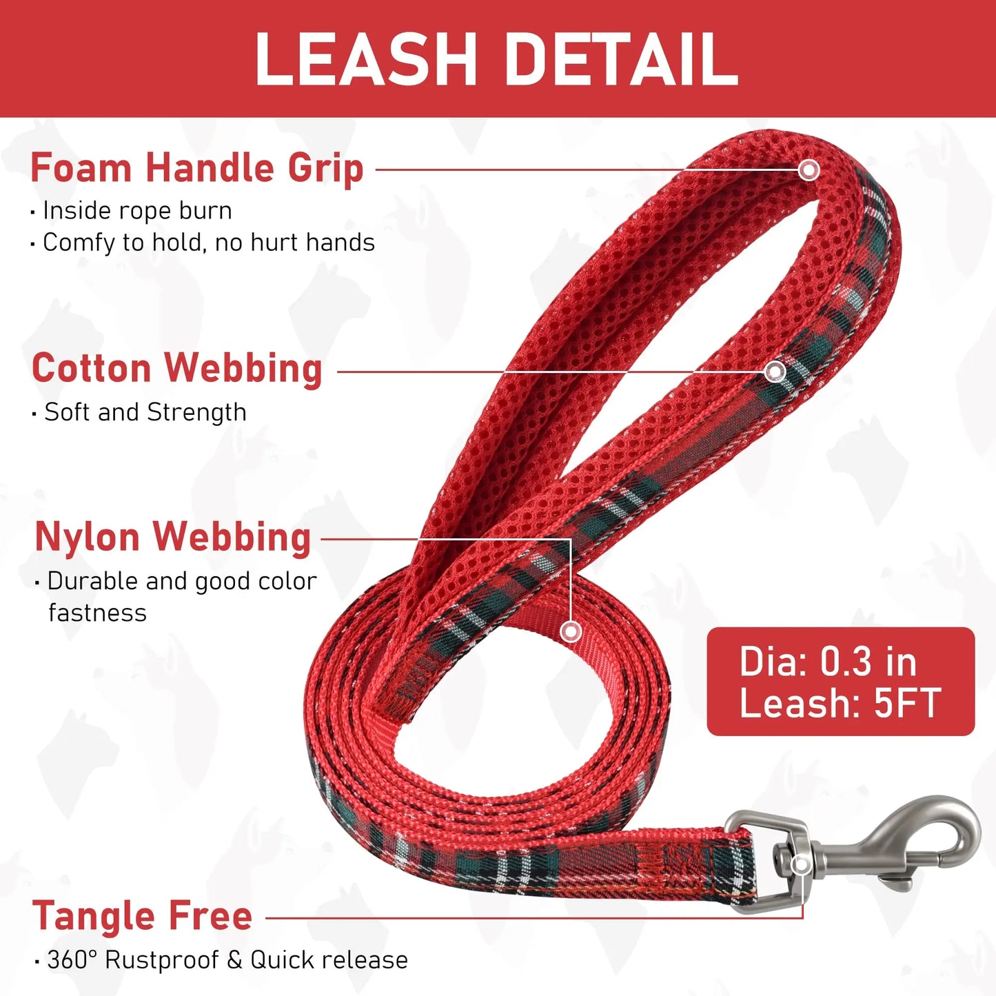 Small Dog Harness Collar and Leash Set, Reflective The Dachshund Zone