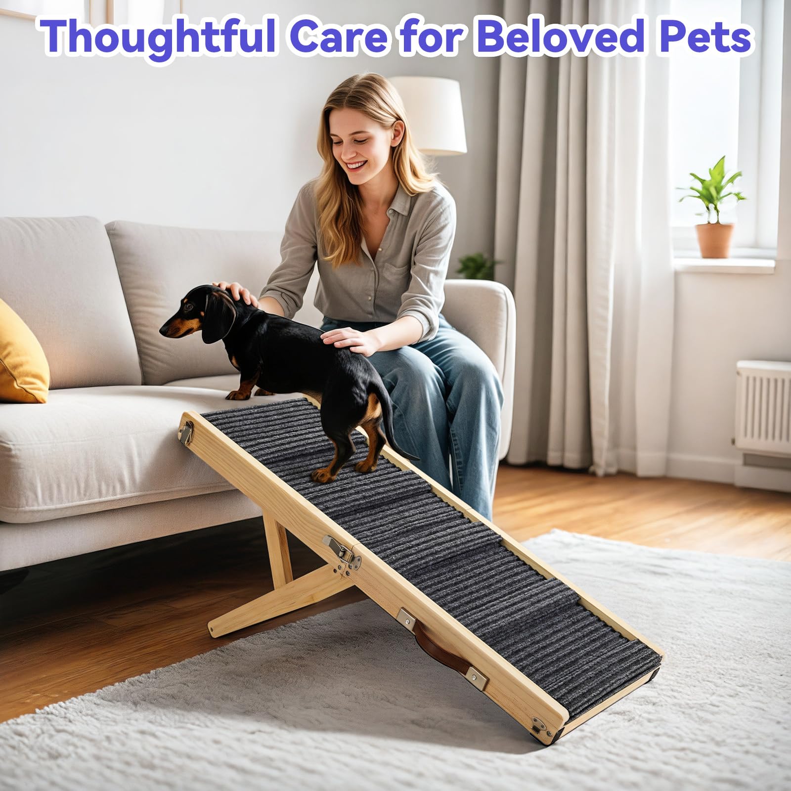 2025 Upgraded Dog Ramp for Couch, Foldable Small Dog Ramp The Dachshund Zone