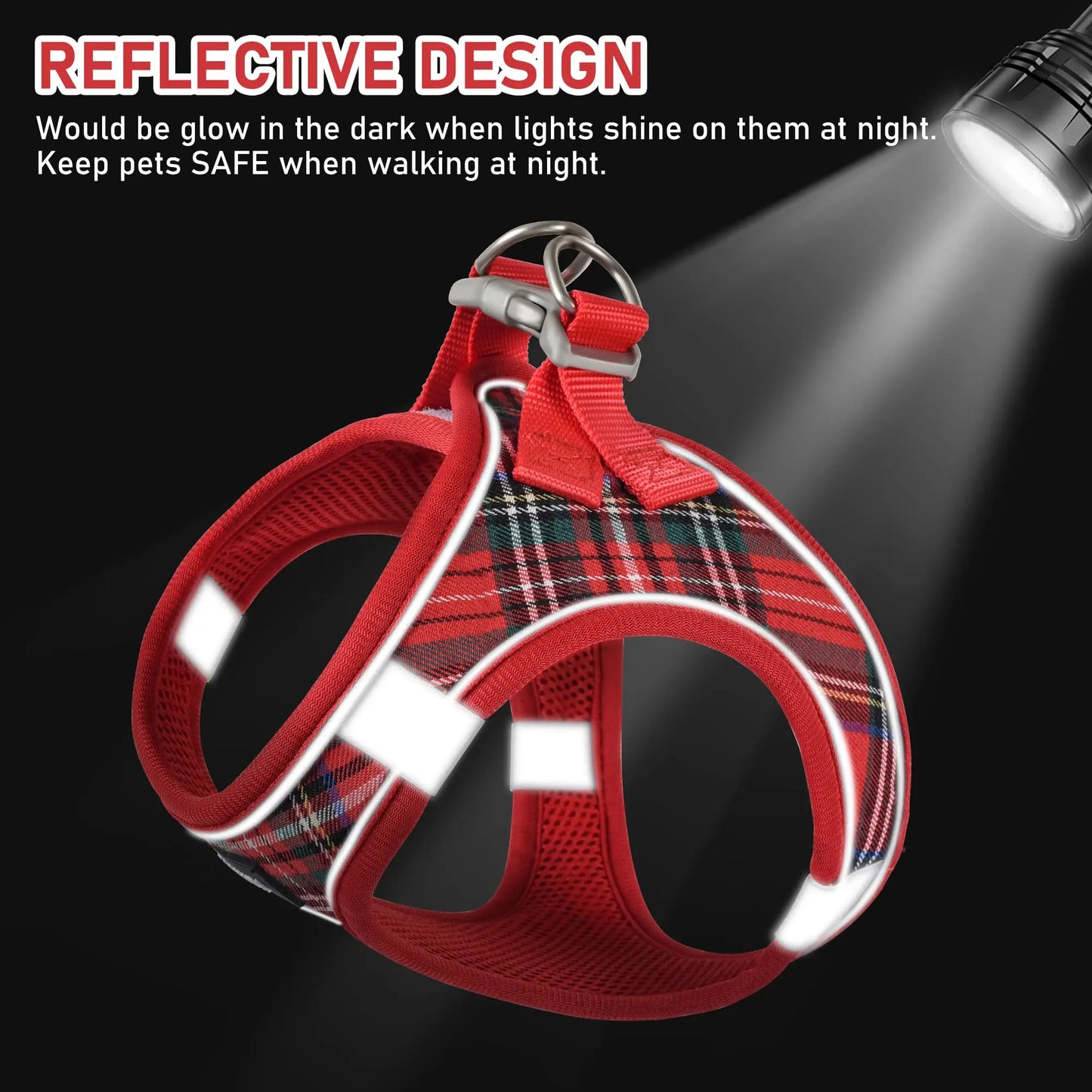 Small Dog Harness Collar and Leash Set, Reflective The Dachshund Zone