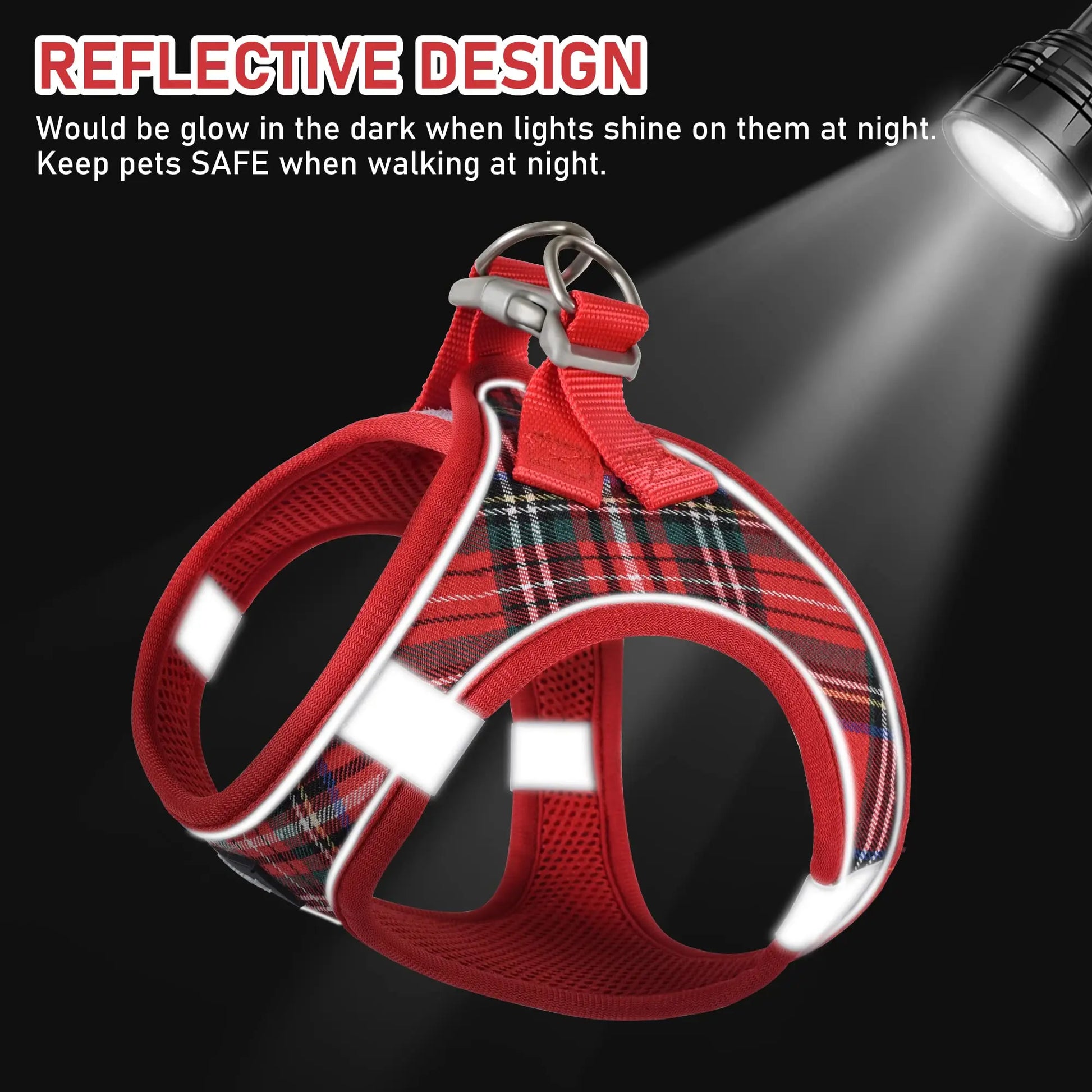 Small Dog Harness Collar and Leash Set, Reflective The Dachshund Zone