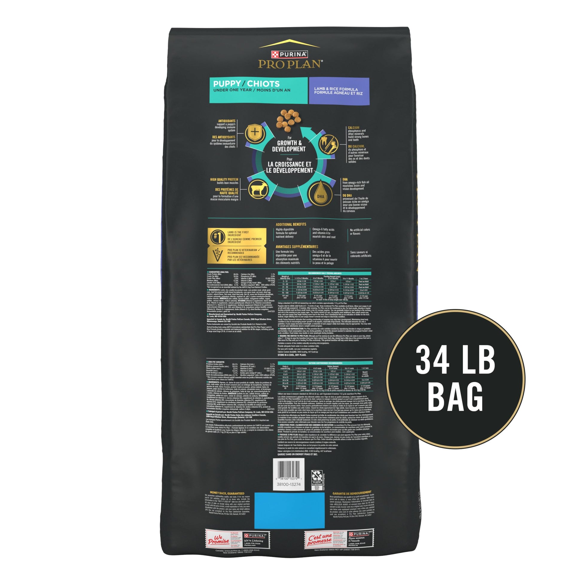 Purina Pro Plan High Protein Puppy Food DHA Lamb & Rice Formula - 34 lb. Bag The Dachshund Zone