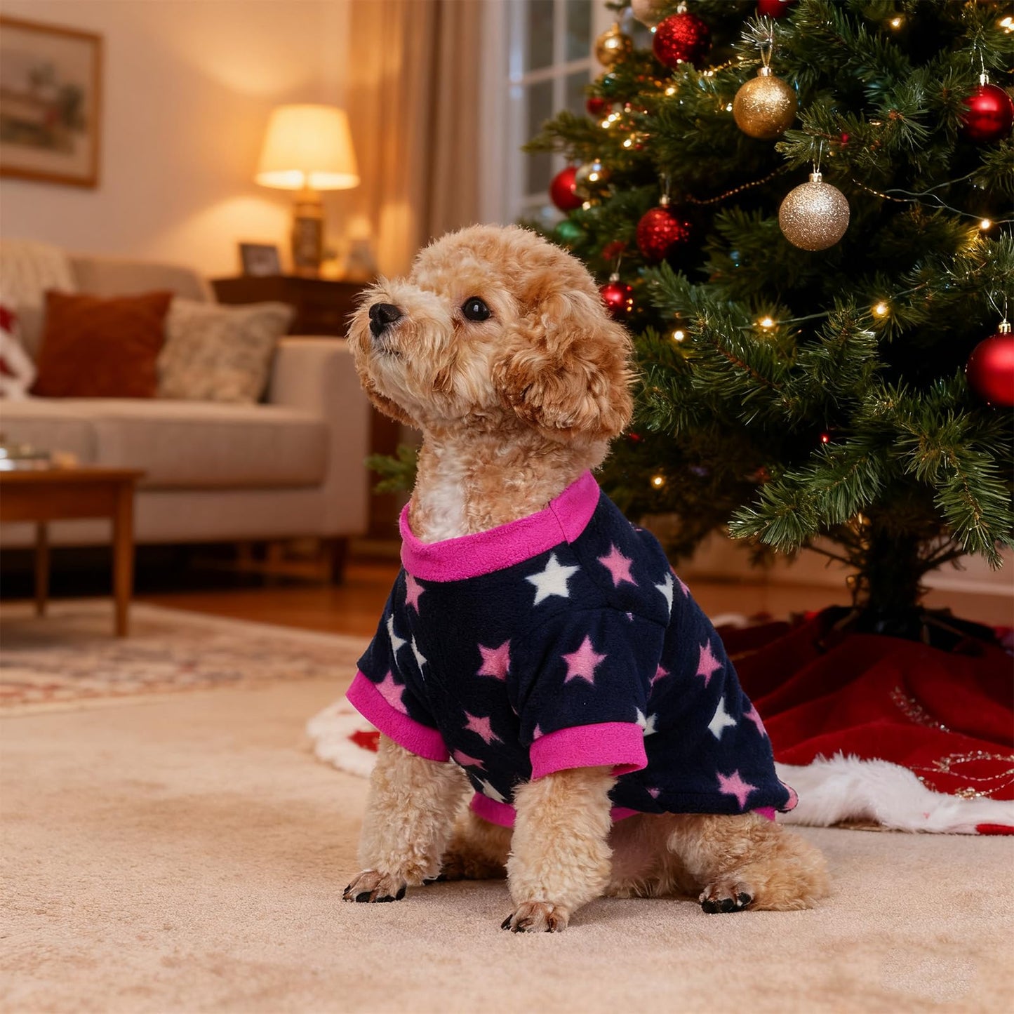 Rbenxia 4 Pcs Dog Fleece Sweaters Puppy, Warm Soft Fleece Sweater Doggie Sweatshirt Dog Pajamas Puppy Clothes for Winter, Small Dogs Cat Pets Outfits (Large)