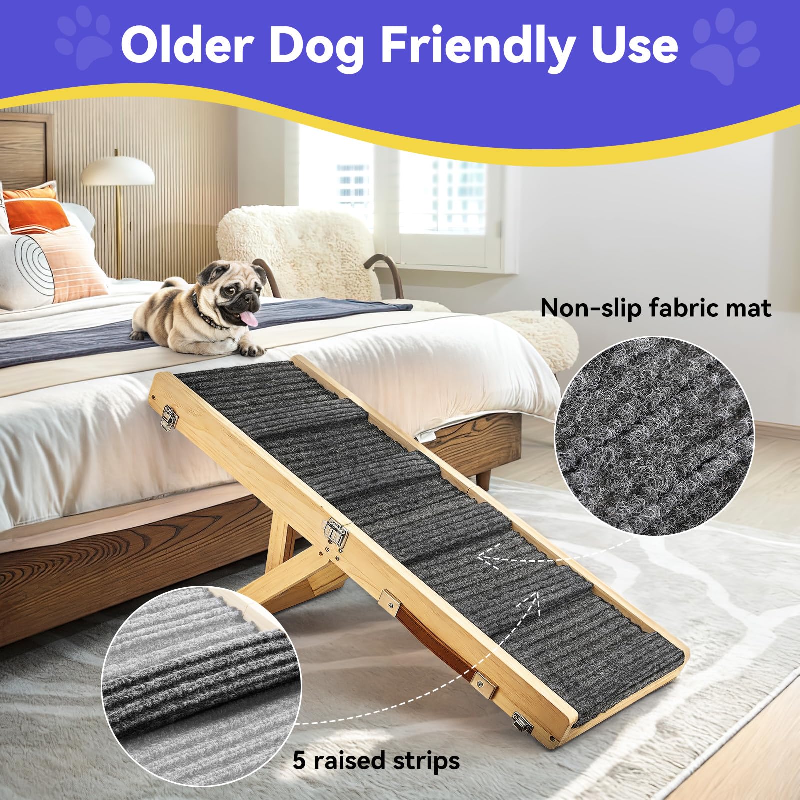 2025 Upgraded Dog Ramp for Couch, Foldable Small Dog Ramp The Dachshund Zone