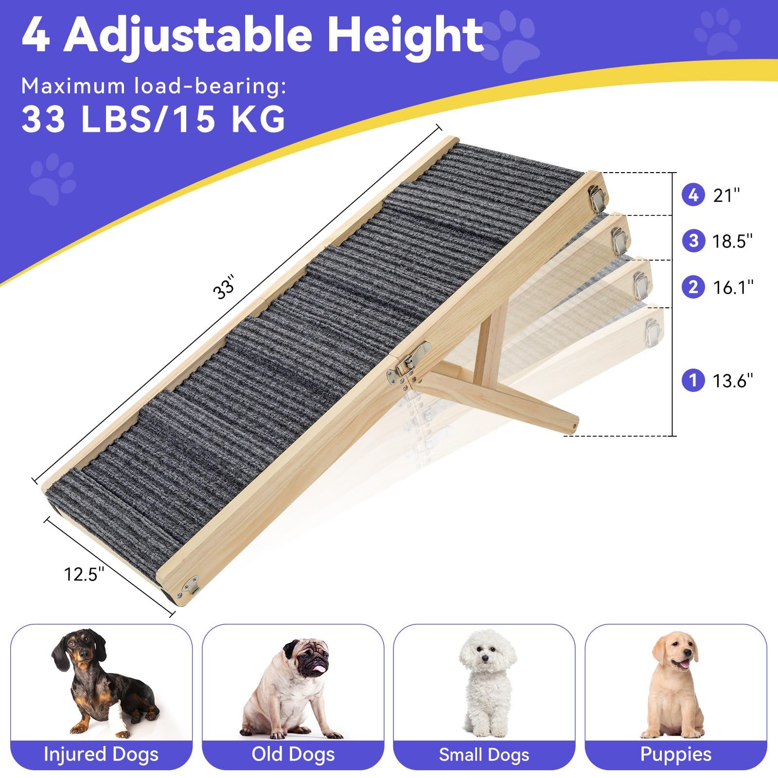 2025 Upgraded Dog Ramp for Couch, Foldable Small Dog Ramp The Dachshund Zone