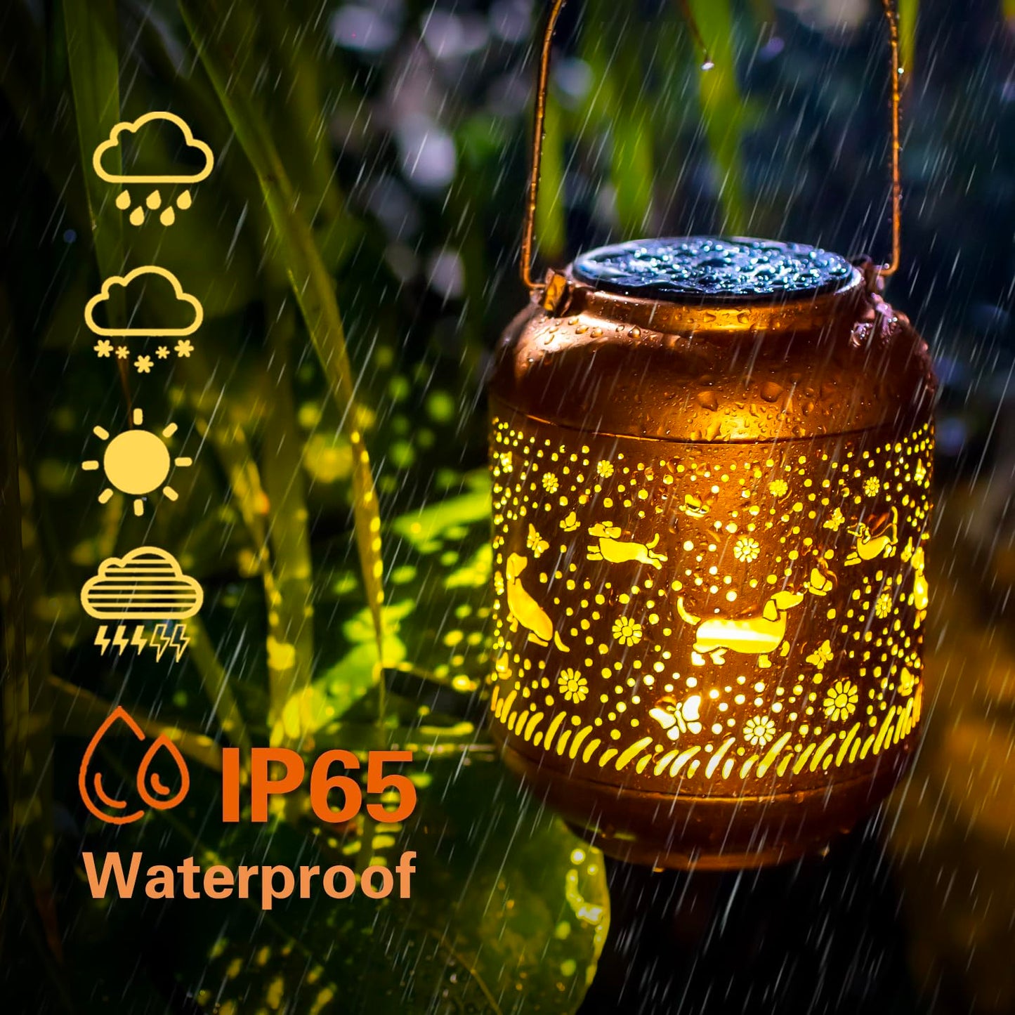 Dachshund Dog Solar Lanterns Outdoor Waterproof Hanging Solar Lights Dog Gifts for Women/Men/Dachshund Dog Lovers Gifts Metal Decorative LED Lanterns for Garden Decor,Patio,Lawn,Pathway,Yard The Dachshund Zone