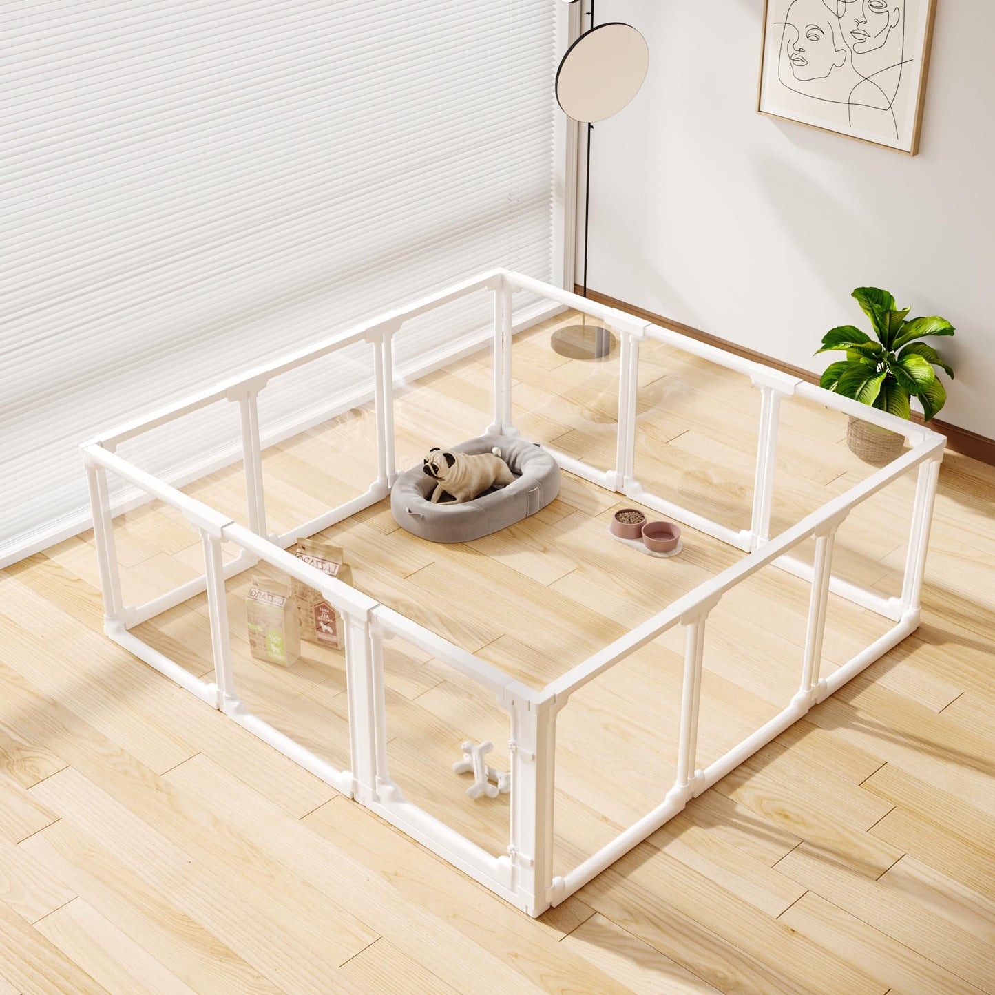 Erinnyees Transparent Acrylic Dog Playpen-Indoor Puppy Play Pen for Small/Medium Dogs,Dog Fence Pet Playpen for Indoors, Safe Enclosure for Puppies & Dogs(12Panel) The Dachshund Zone