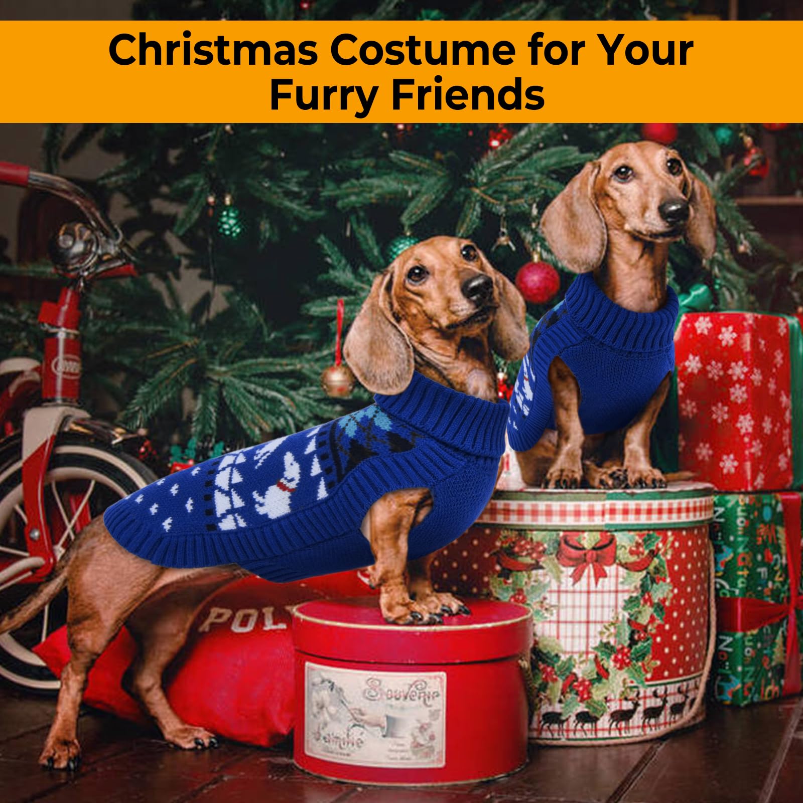 Leletail Dachshund Sweater, Turtleneck Dog Sweater The Dachshund Zone