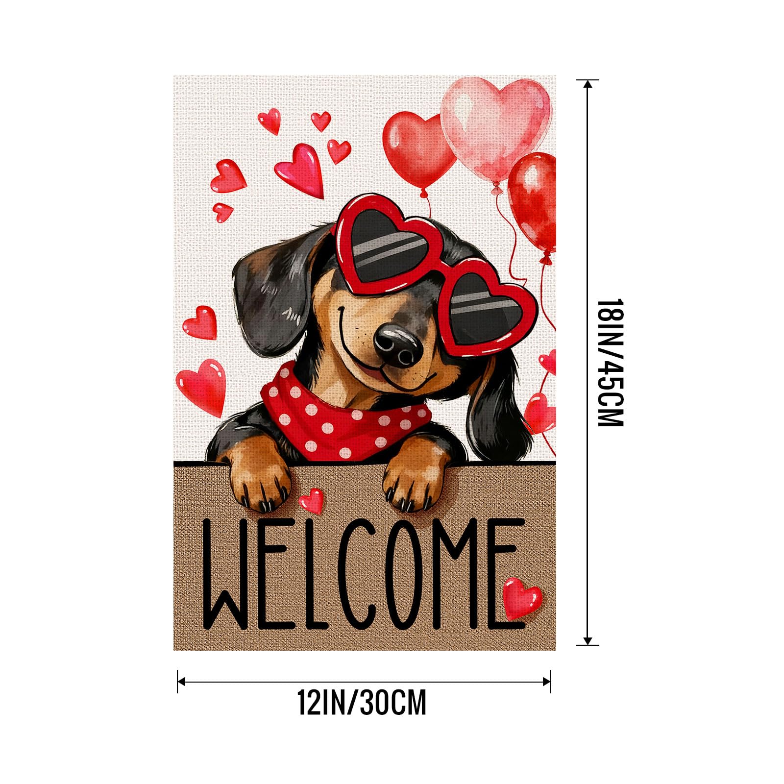 Welcome Valentines Day Garden Flag The Dachshund Zone