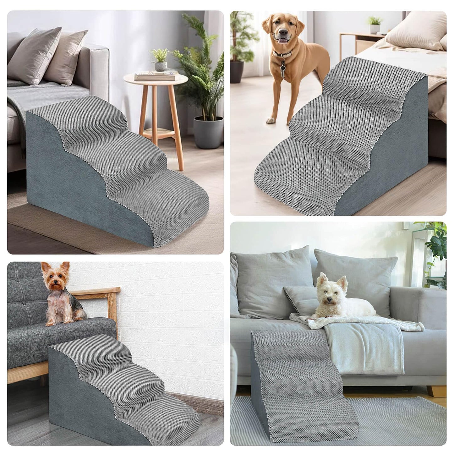 3 Steps High Density Foam Dog Stairs Ramps The Dachshund Zone