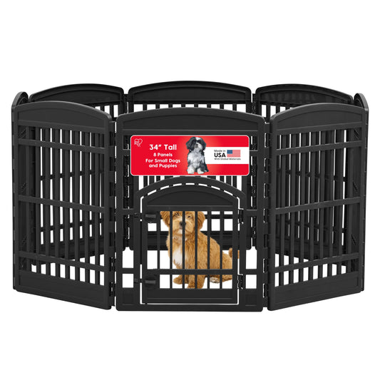 IRIS USA 34" 8-Panel Dog Playpen with Door, 63 x 63 x 35 The Dachshund Zone