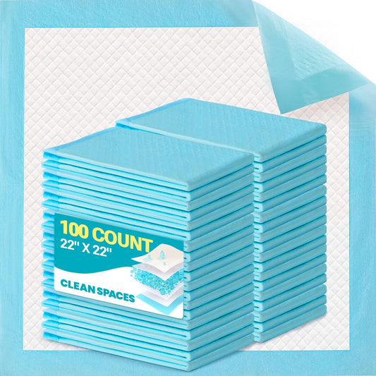 Clean Spaces 100 Count Super Absorbency Puppy Pads 22"x 22", Leakproof The Dachshund Zone