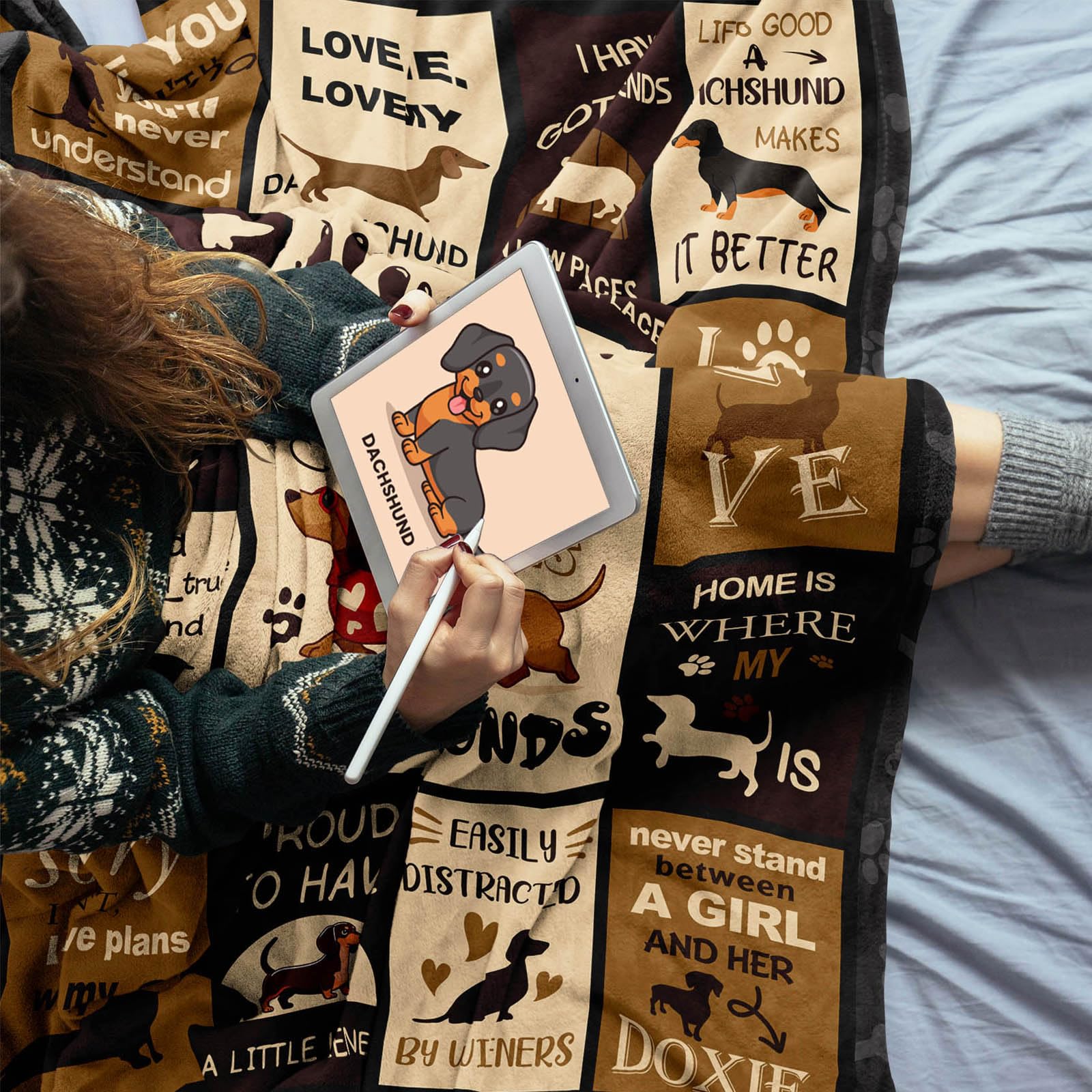 Peliny Chrid Dachshund Gifts for Women Blanket The Dachshund Zone