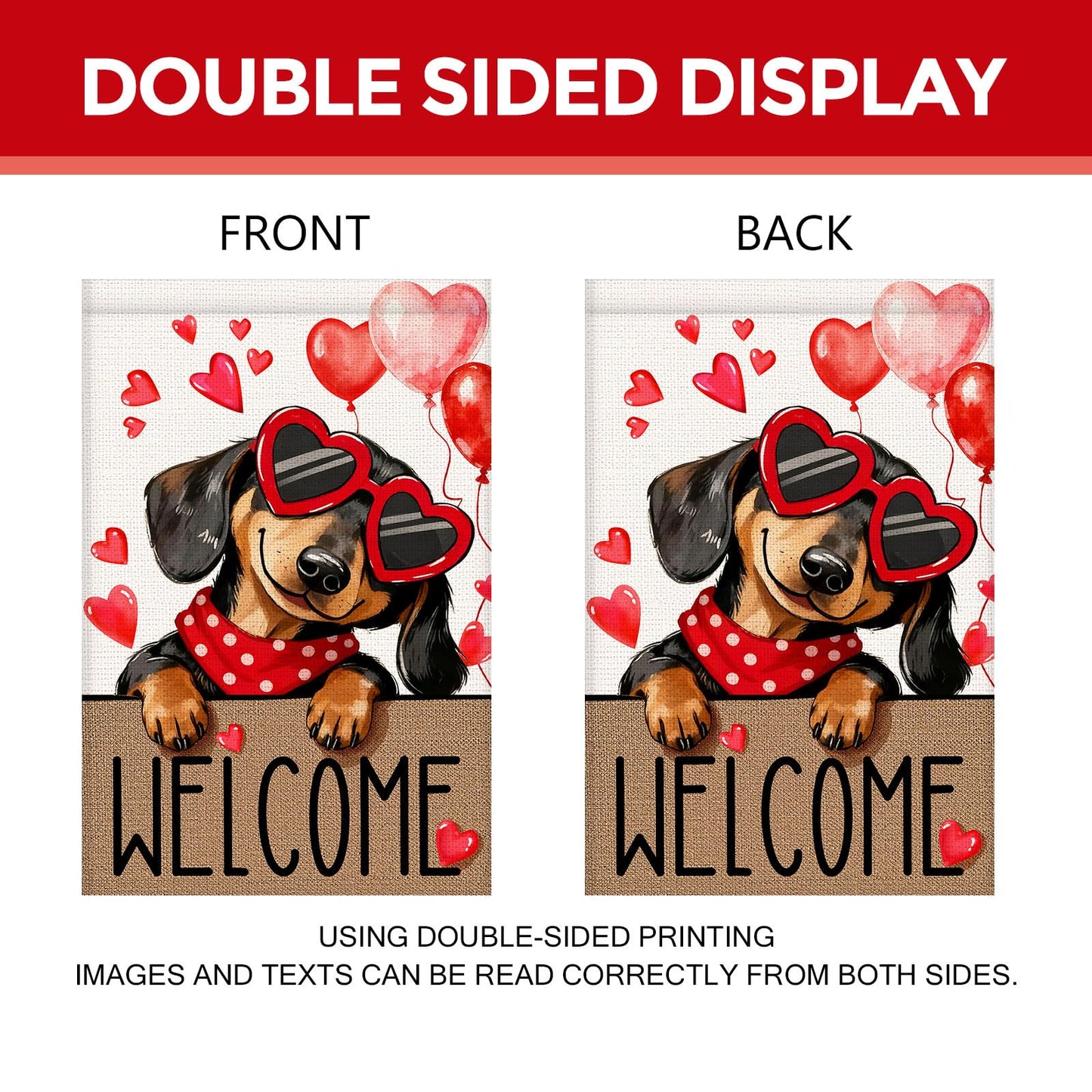Welcome Valentines Day Garden Flag The Dachshund Zone