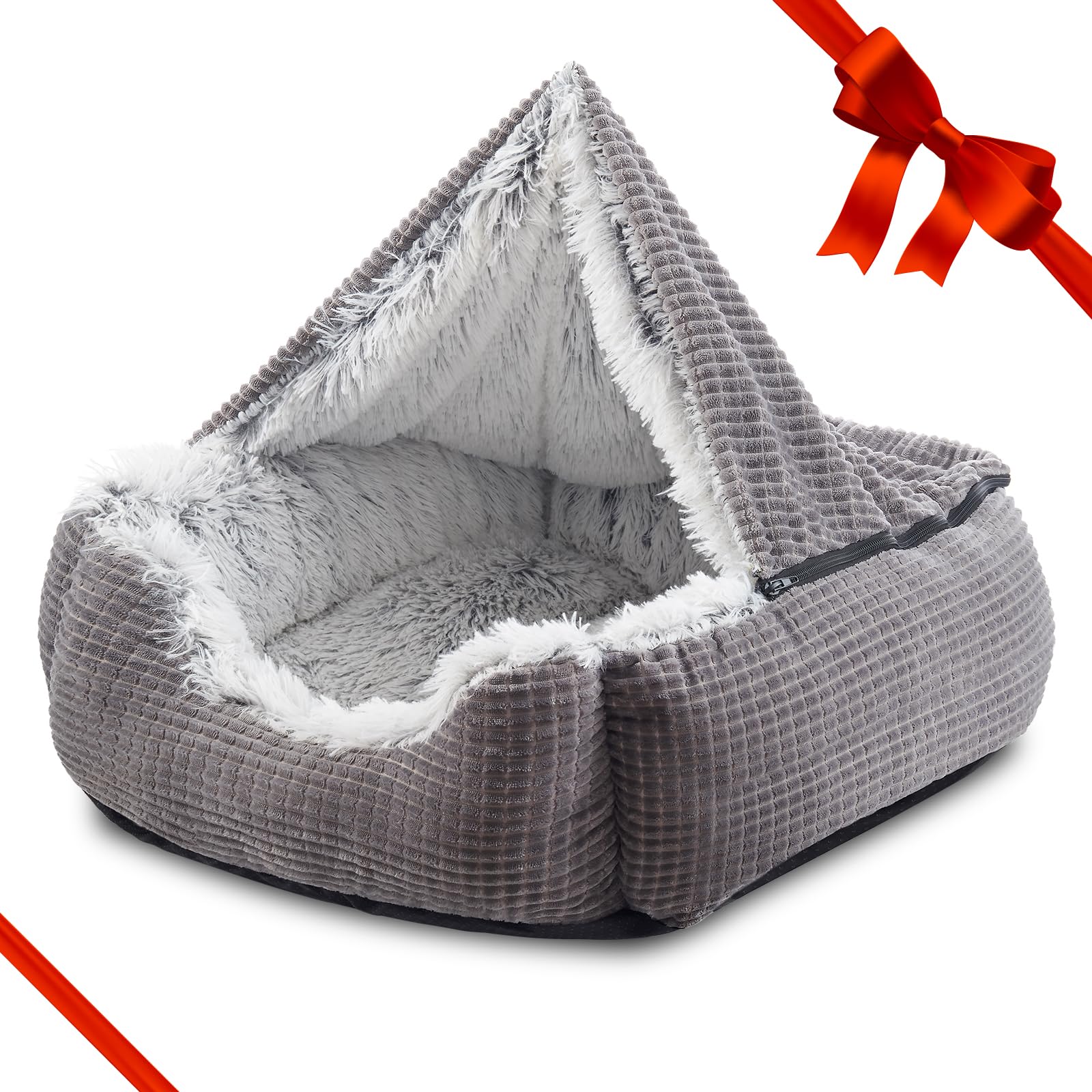Dog Beds for Small Dogs, Rectangle Cave Hooded Blanket Puppy Bed The Dachshund Zone