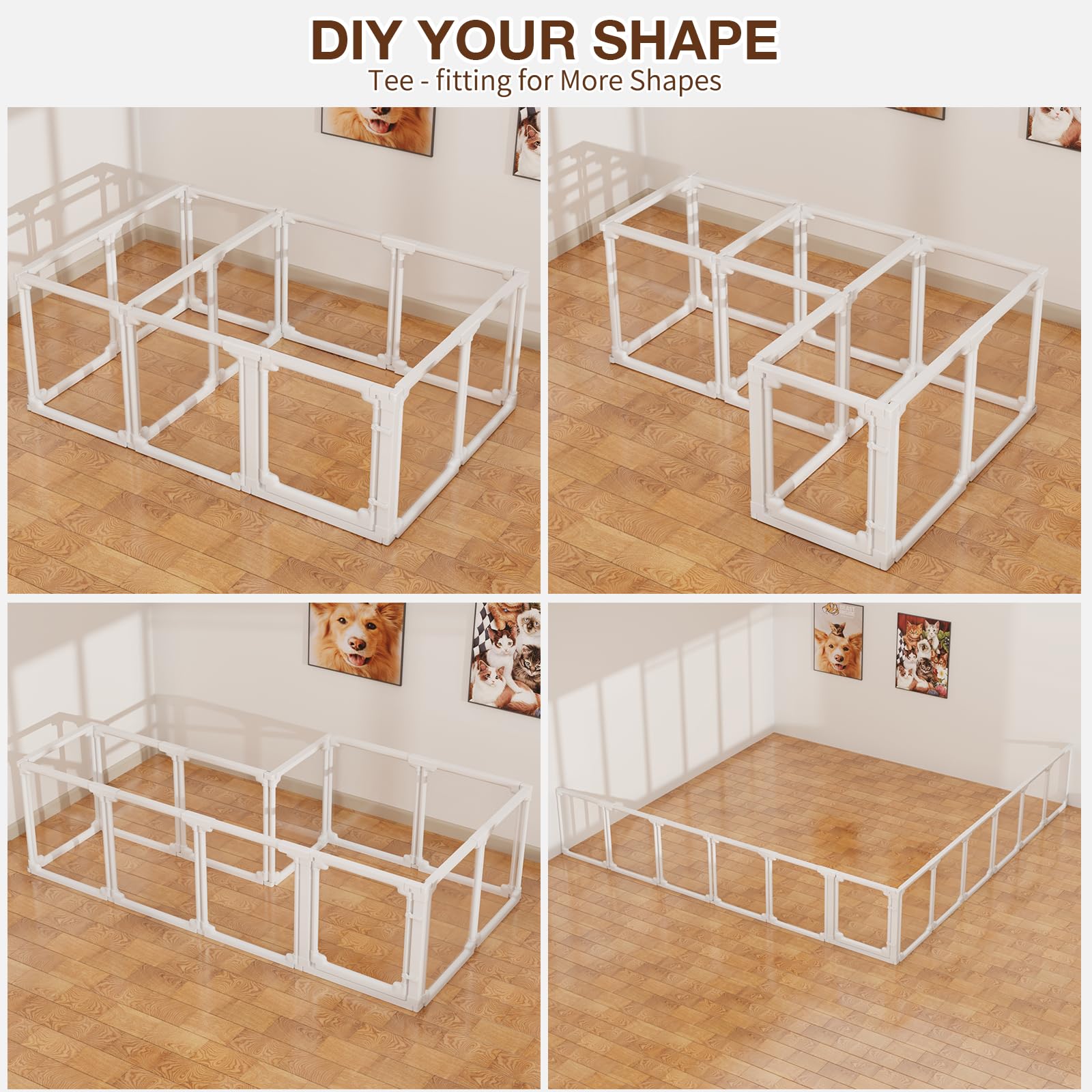 Erinnyees Transparent Acrylic Dog Playpen-Indoor Puppy Play Pen for Small/Medium Dogs,Dog Fence Pet Playpen for Indoors, Safe Enclosure for Puppies & Dogs(12Panel) The Dachshund Zone