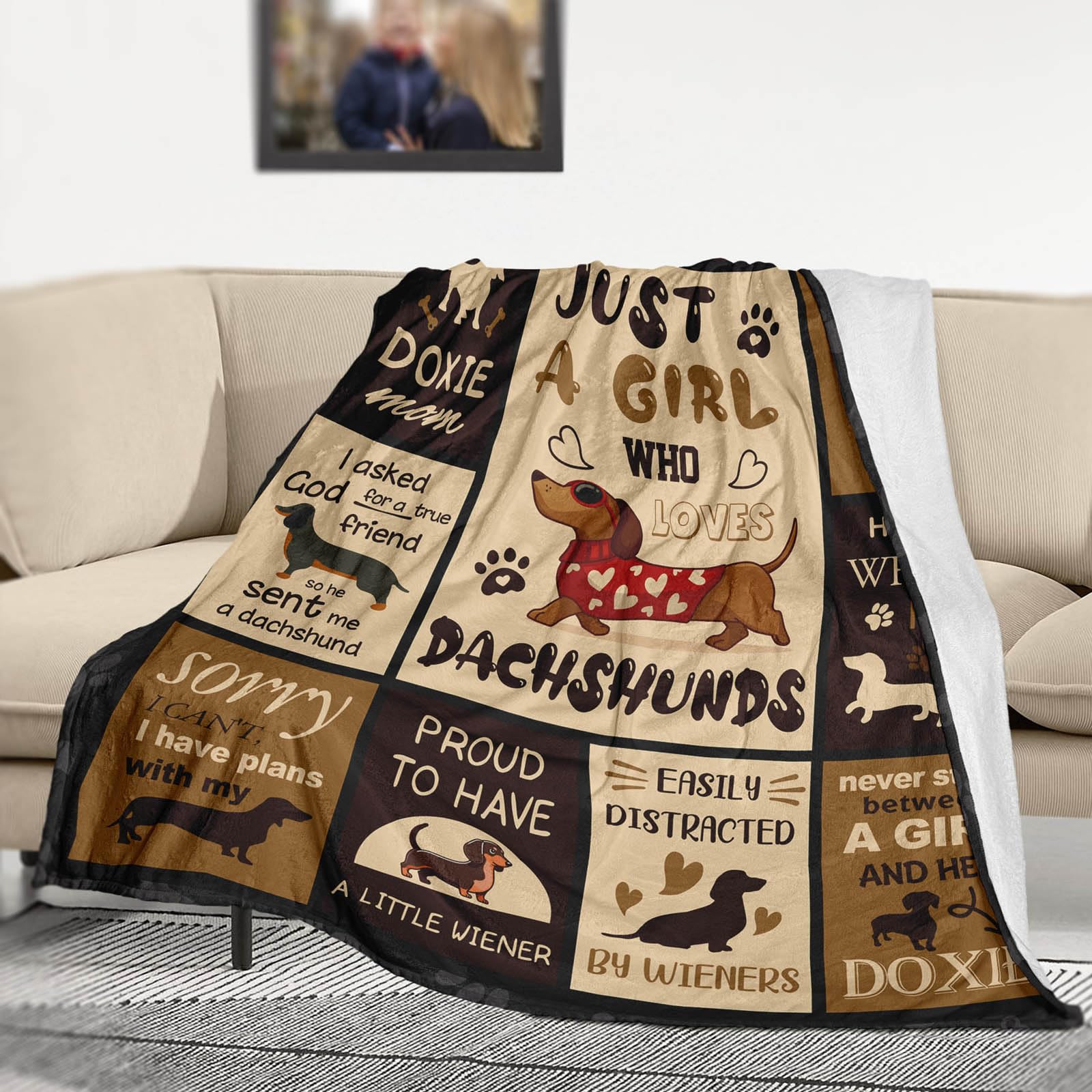 Peliny Chrid Dachshund Gifts for Women Blanket The Dachshund Zone