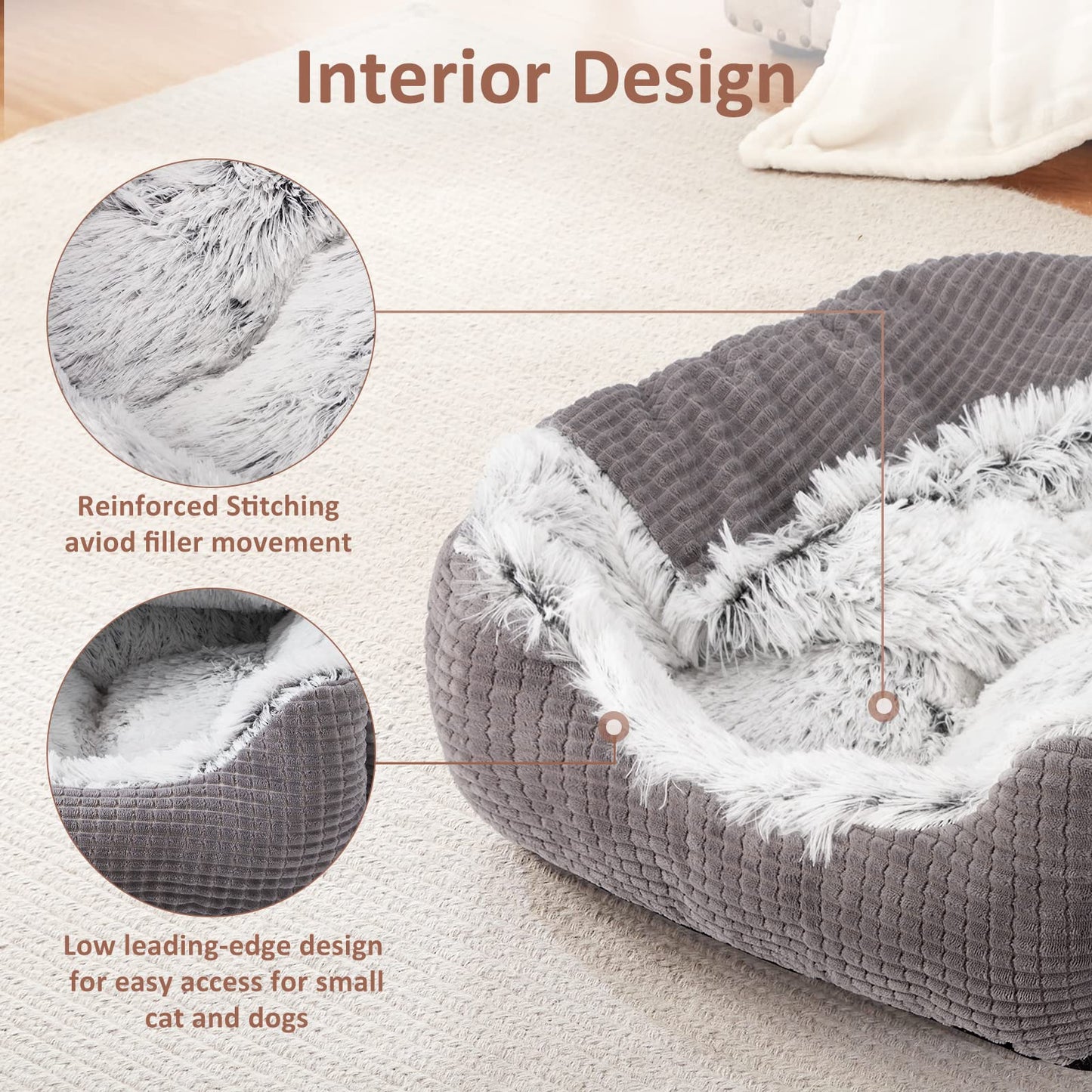 Dog Beds for Small Dogs, Rectangle Cave Hooded Blanket Puppy Bed The Dachshund Zone