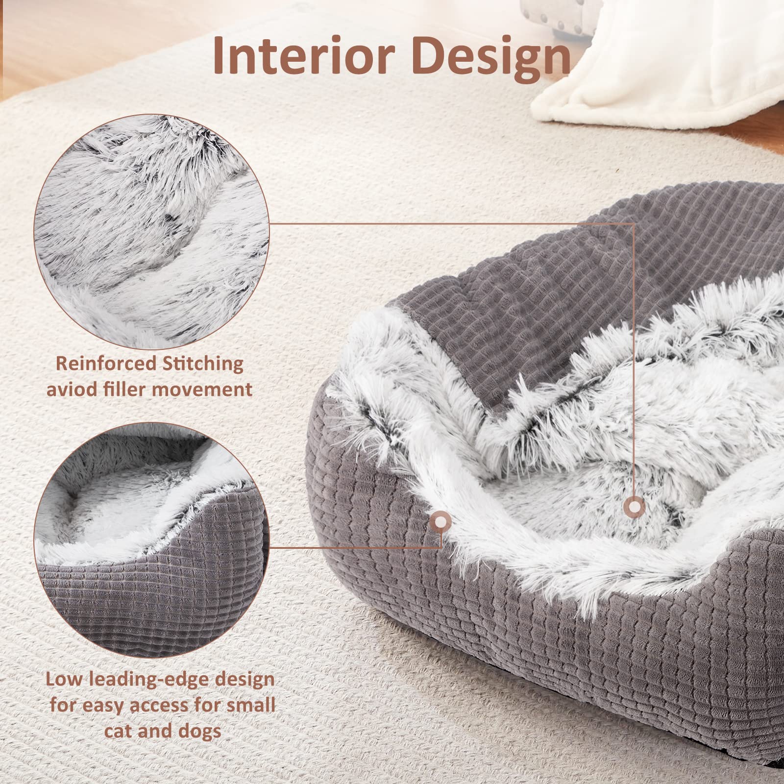Dog Beds for Small Dogs, Rectangle Cave Hooded Blanket Puppy Bed The Dachshund Zone