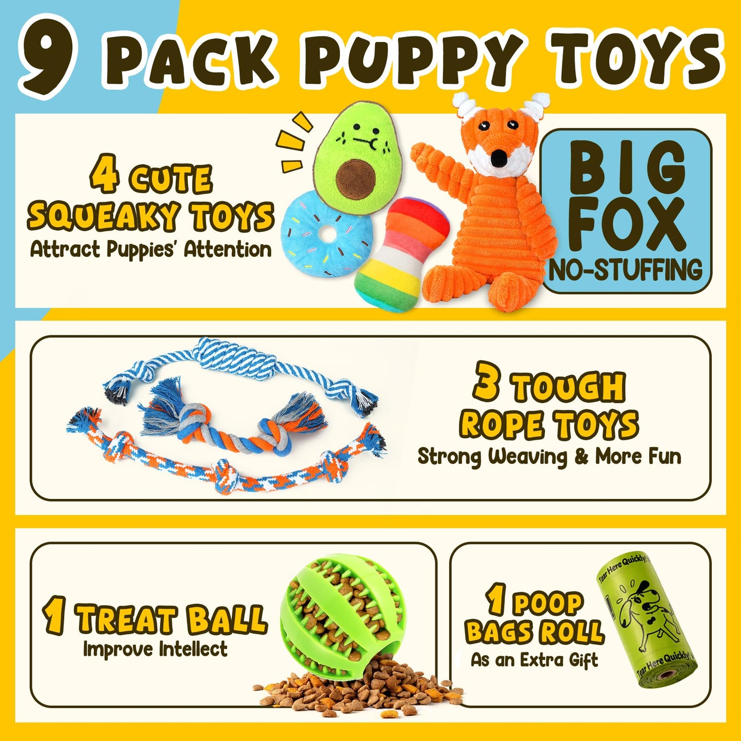 Zeaxuie 9 Pack Luxury Puppy Toys for Teething Small Dogs - The Dachshund Zone