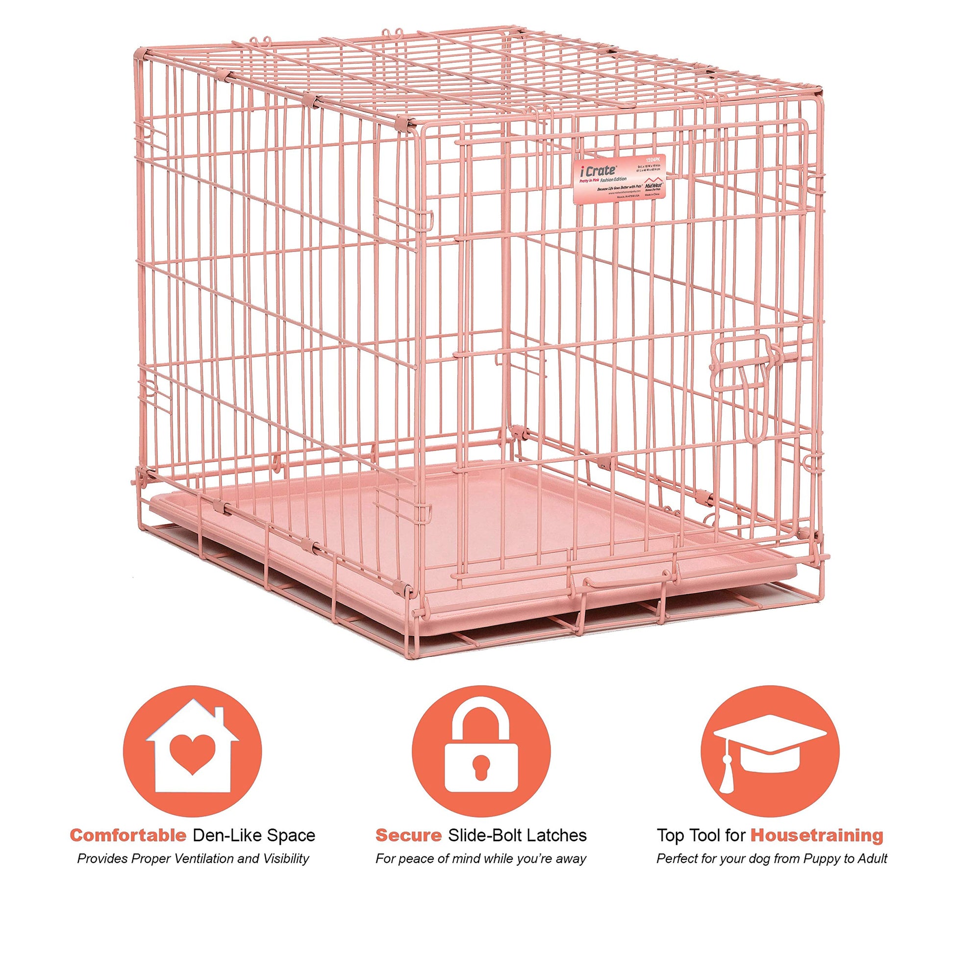 24-Inch Pink Fashion Crate The Dachshund Zone