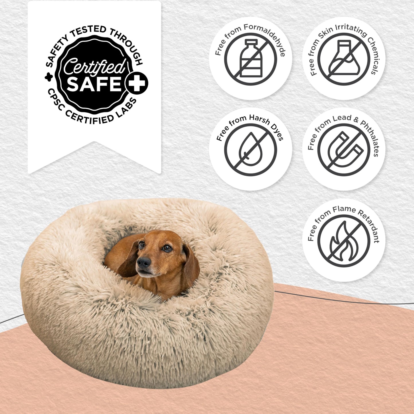 Best Friends by Sheri Original Calming Donut Dog Bed The Dachshund Zone