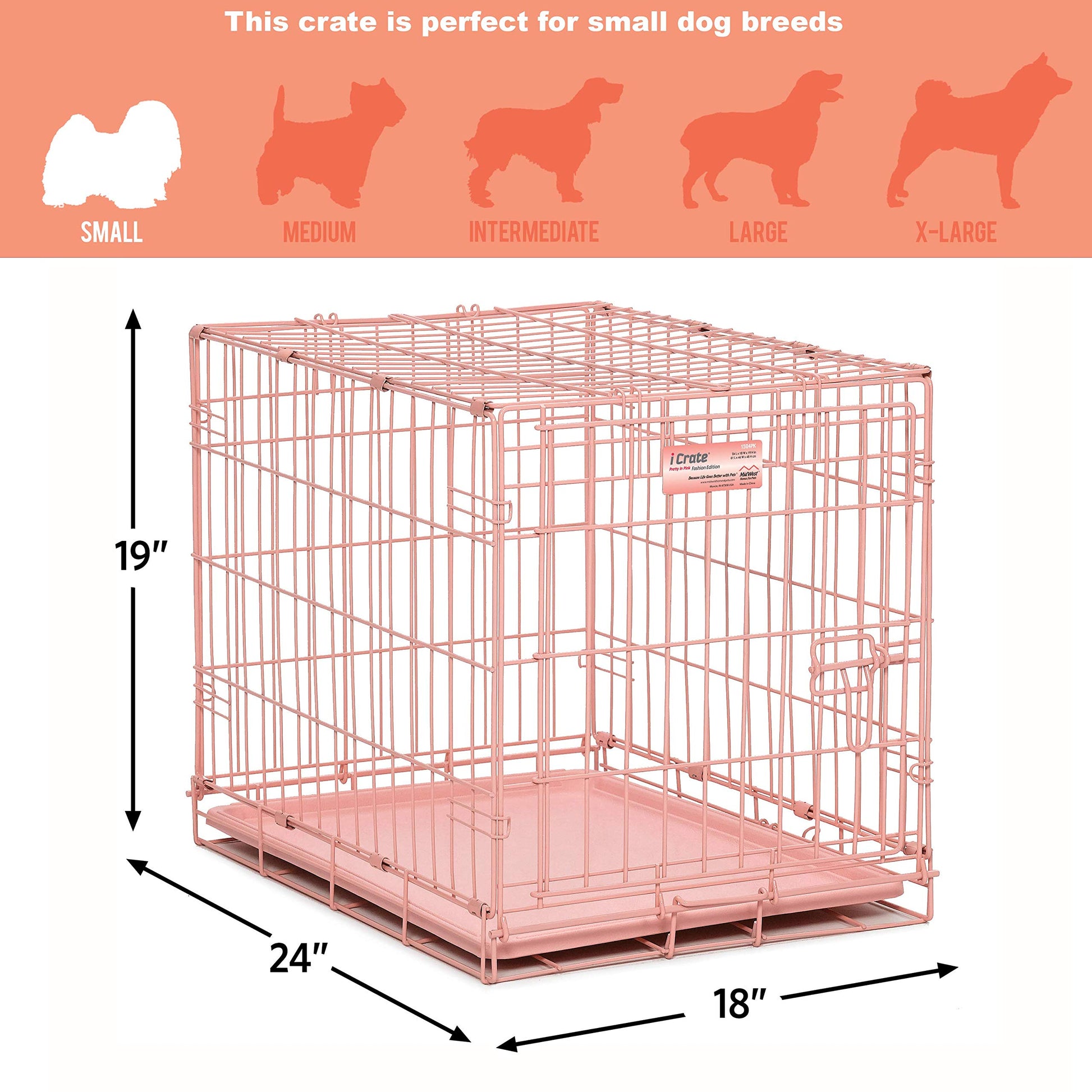 24-Inch Pink Fashion Crate The Dachshund Zone