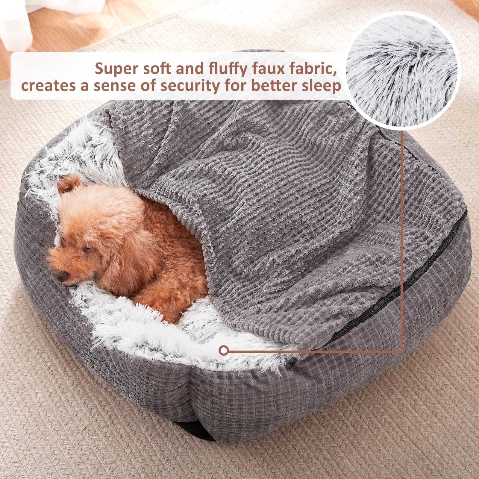 Dog Beds for Small Dogs, Rectangle Cave Hooded Blanket Puppy Bed The Dachshund Zone