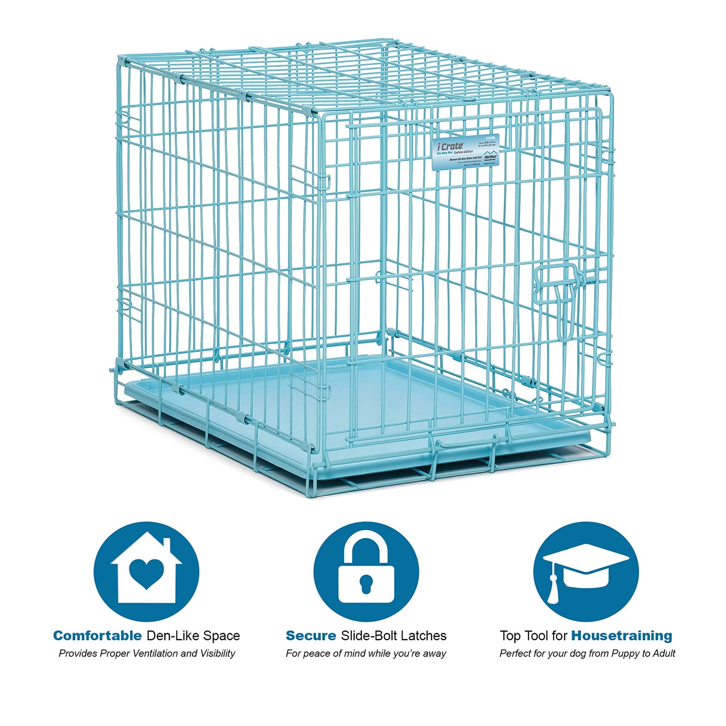 Blue Fashion Puppy Crate The Dachshund Zone
